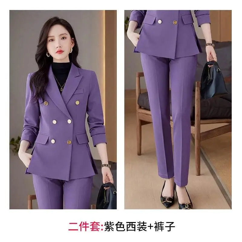 Professional Long-Sleeved Trouser Suits for Women, Fashionable Trousers, High Quality, Show, Elegant, New, Autumn and Winter - ACHETE LTD