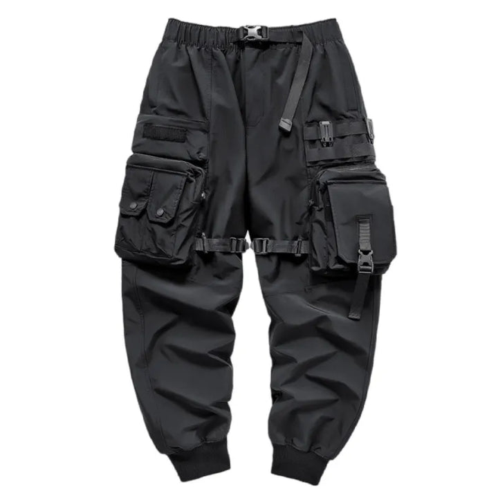 Multi-pockets Ribbons Bandage Tactical Techwear Cargo Pants Mens Harajuku Punk Hip Hop Joggers Pantalons Casual Streetwear