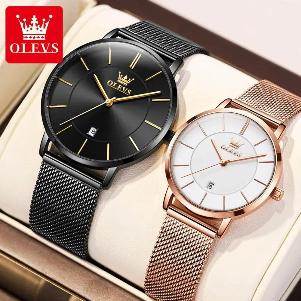 OLEVS Lover Watches Simplicity Mesh Belt Couple Watches - ACHETE LTD