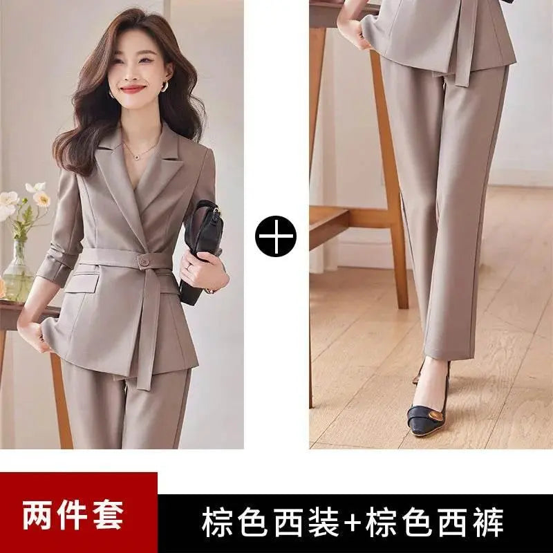 Professional Long-Sleeved Trouser Suits for Women, Fashionable Trousers, High Quality, Show, Elegant, New, Autumn and Winter - ACHETE LTD
