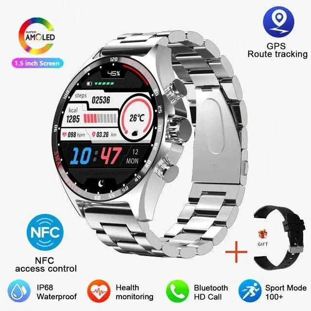2024 Smart Watch SK27 Men BluetoothCall Compass NFC AI Voice 400mAh BigBattery Fitness Sports Smartwatch For Android IOS XIAOMI - ACHETE LTD