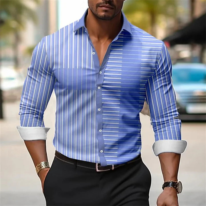 Men's 3D Printed Button-Up Shirt - Perfect for Spring & Summer, Ideal for Business & Casual Wear