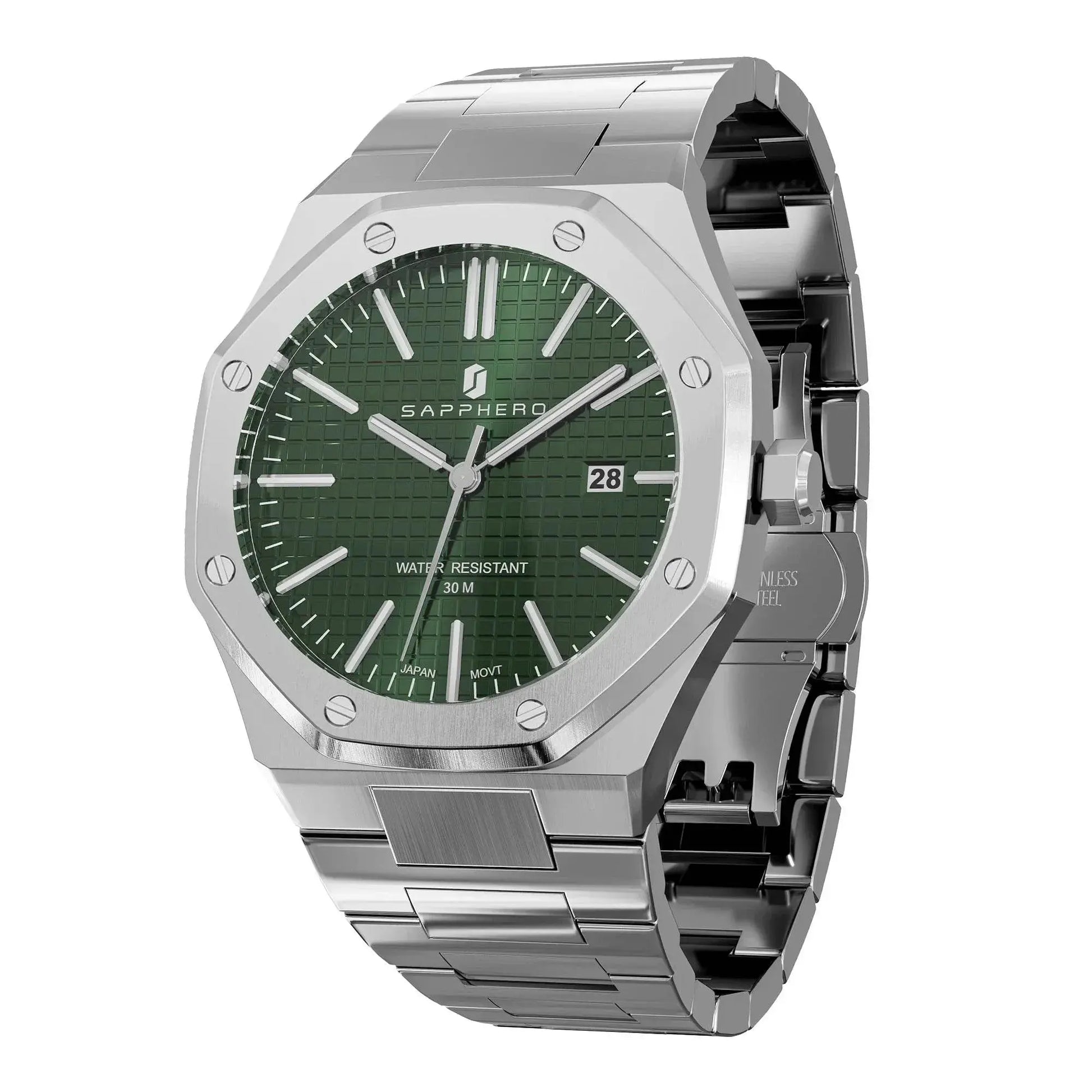 SAPPHERO Men's Watches Luxury Brands Stainless Steel Watches For Men Waterproof Clock Quartz Watches Men's Gifts Wristwatch - ACHETE LTD