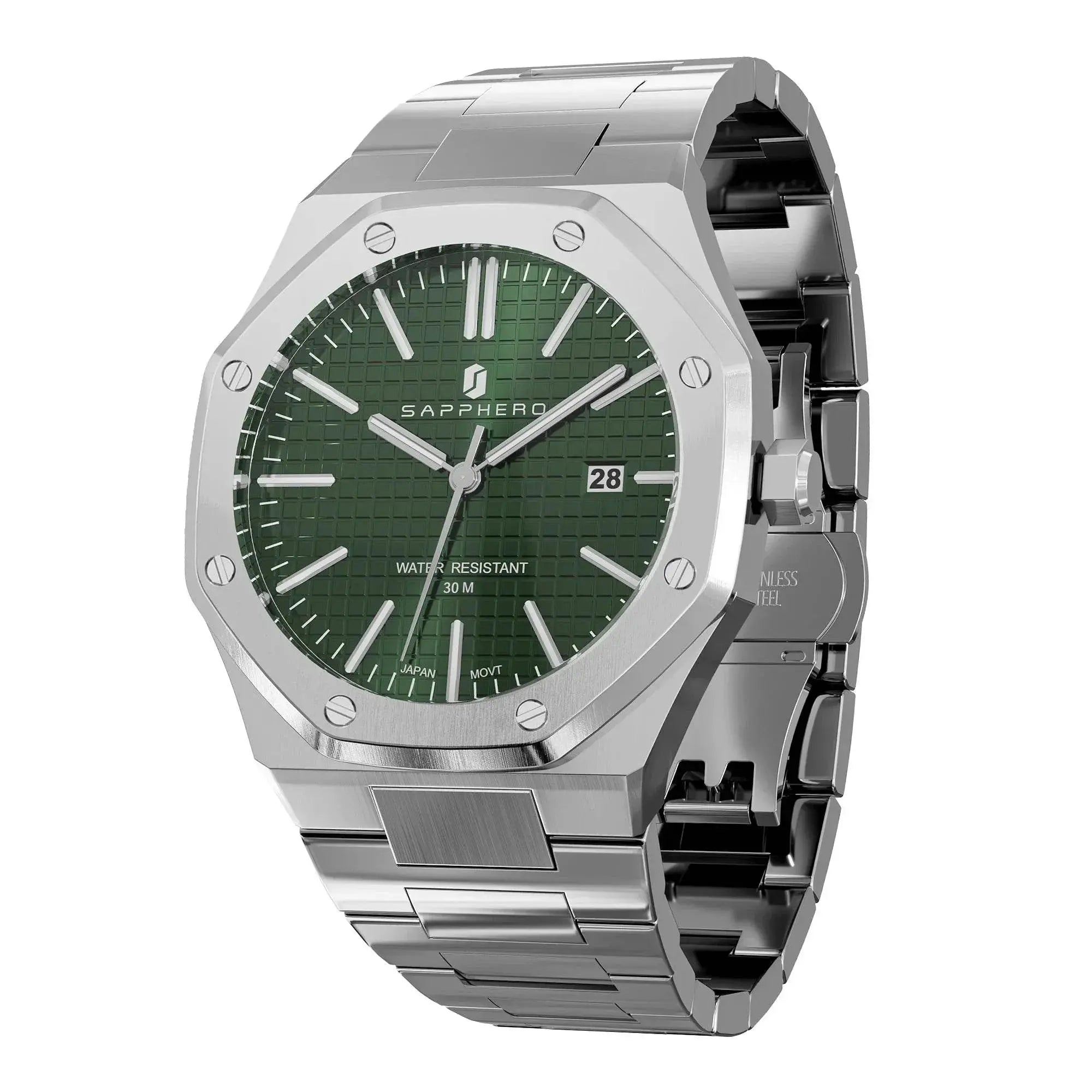 SAPPHERO Men's Watches Luxury Brands Stainless Steel Watches For Men Waterproof Clock Quartz Watches Men's Gifts Wristwatch - ACHETE LTD