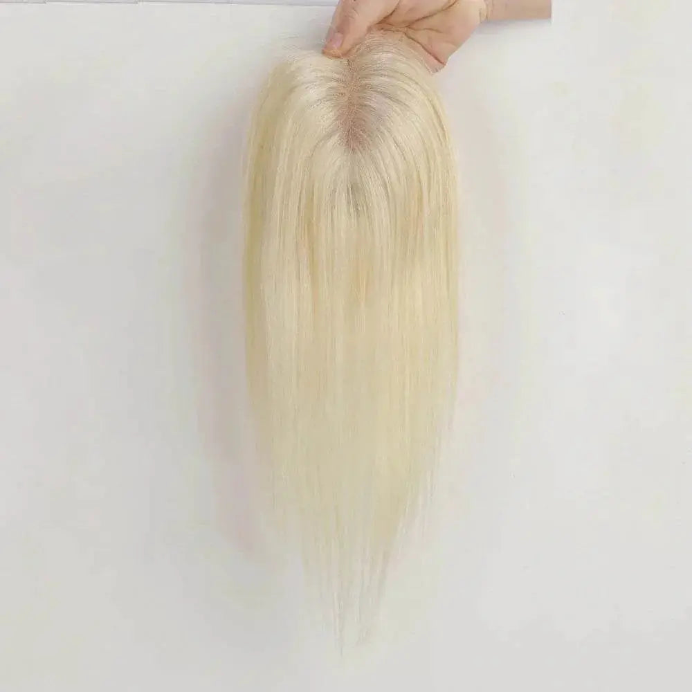 Human Hair Toppers Lace Base Light Blonde Remy Human Hairpieces Clips In Human Hair Topper for White Women 12inch Hair Extension - ACHETE LTD