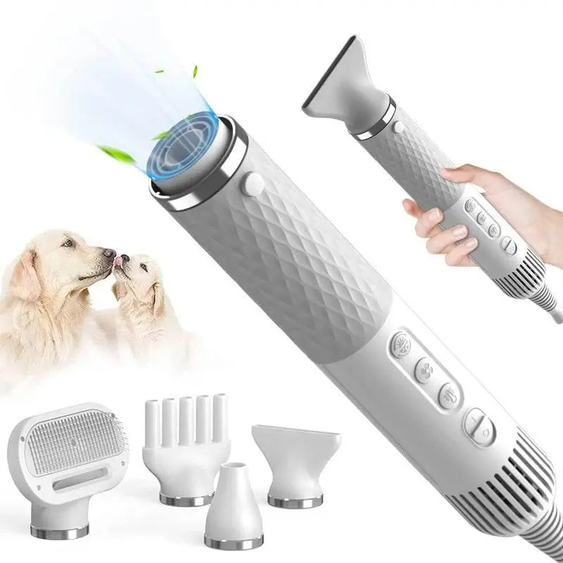 ROJECO Portable 2 in 1 Pet Hair Dryer for Cat Dog Grooming Comb Brush with Electric Spray Water Steam Mute Pet Hair Water Blower - ACHETE LTD