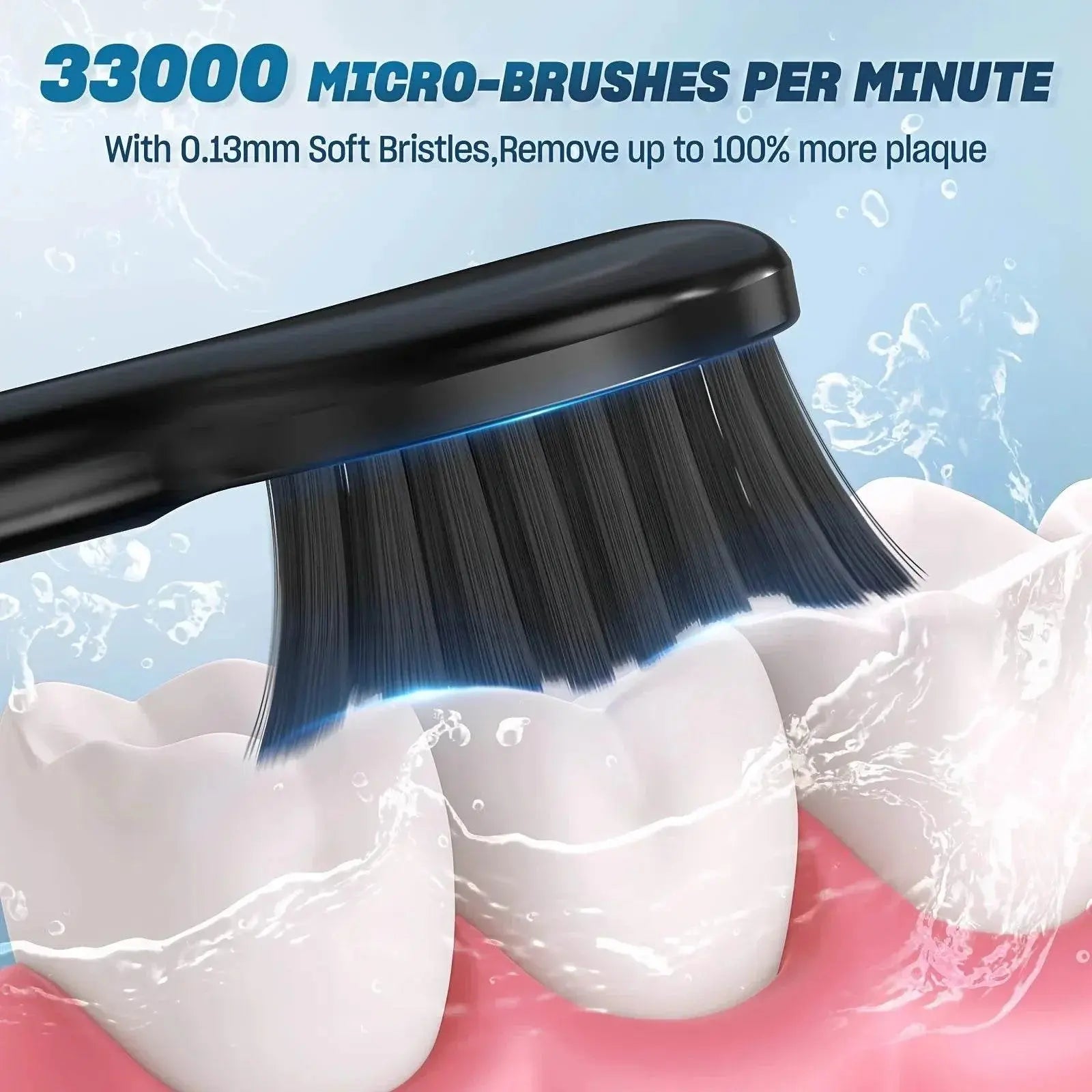 Electric Toothbrush Tooth Brush USB Rechargeable Adult Ultrasonic Teeth Cleaning 8 Replacement Toothbrush Heads - ACHETE LTD