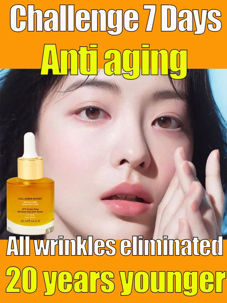 Advanced Collagen Anti Aging Serum - 97% Wrinkle Reduction, Moisturizing, Brightening - 30ml