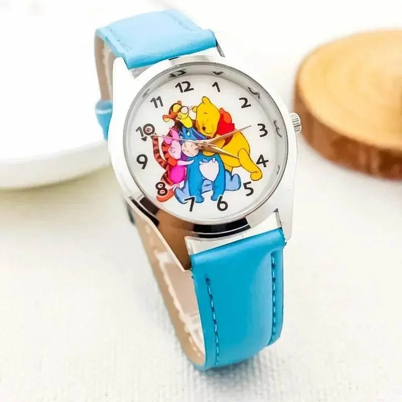 MINISO Disney Children's Watches Winnie Bear Tigger Piggy Pi Jie Yi Er Children's Watch Leather Band Glass Dial Watch - ACHETE LTD