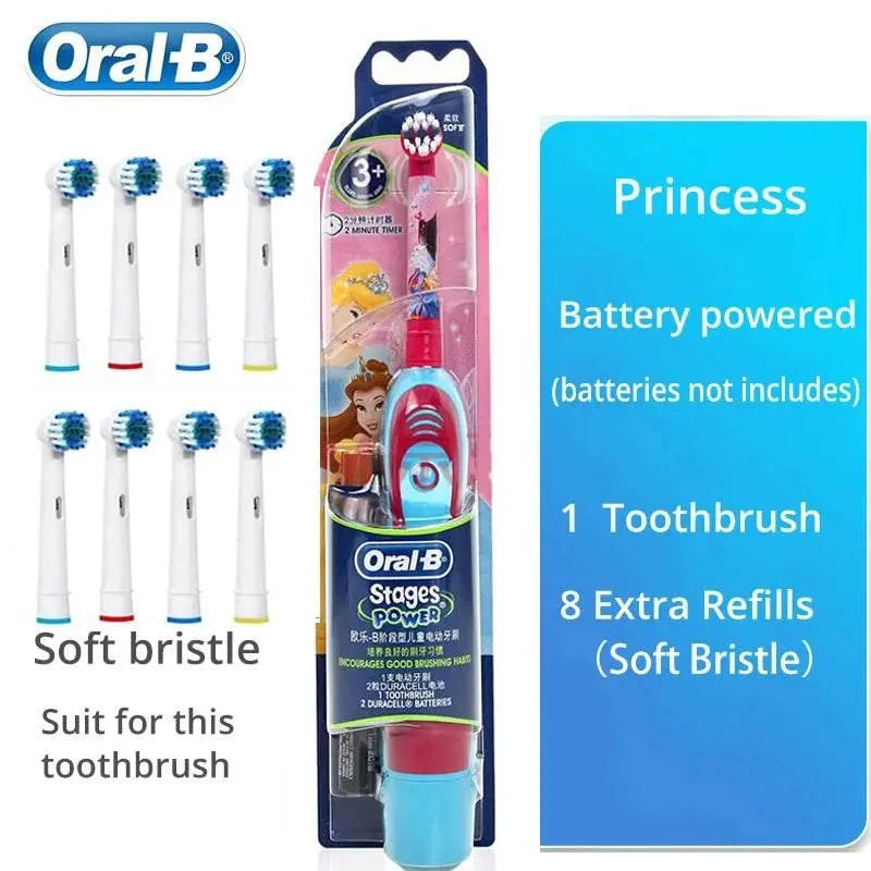 Oral B Electric Toothbrush for Kid Soft Brush Rotation Clean Teeth Brush For Kid Gentle Clean Teeth Waterproof Kid Tooth Brush - ACHETE LTD