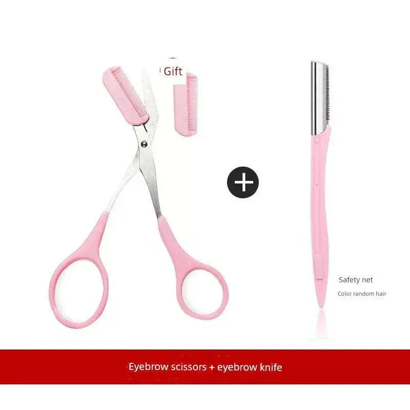Eyebrow Scissors Tool Suit Eye-Brow Knife Men for Women Only Clipper Eyebrow Trimmer Makeup Gadget - ACHETE LTD