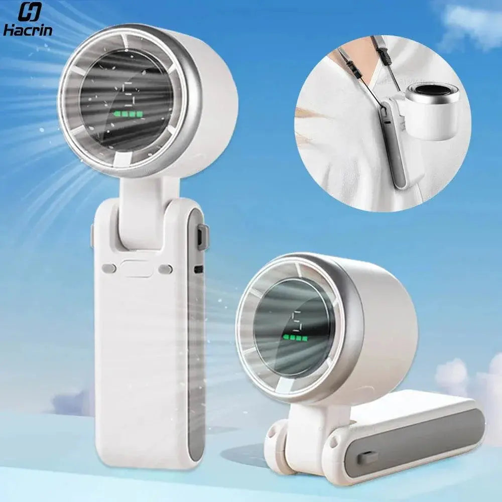 Portable Turbo Fan Mini Hanging Neck Fan USB Rechargeable Handheld Fan 3600mAh Foldable Mini Neck Fan Portable Small Turbo Fan - ACHETE LTD