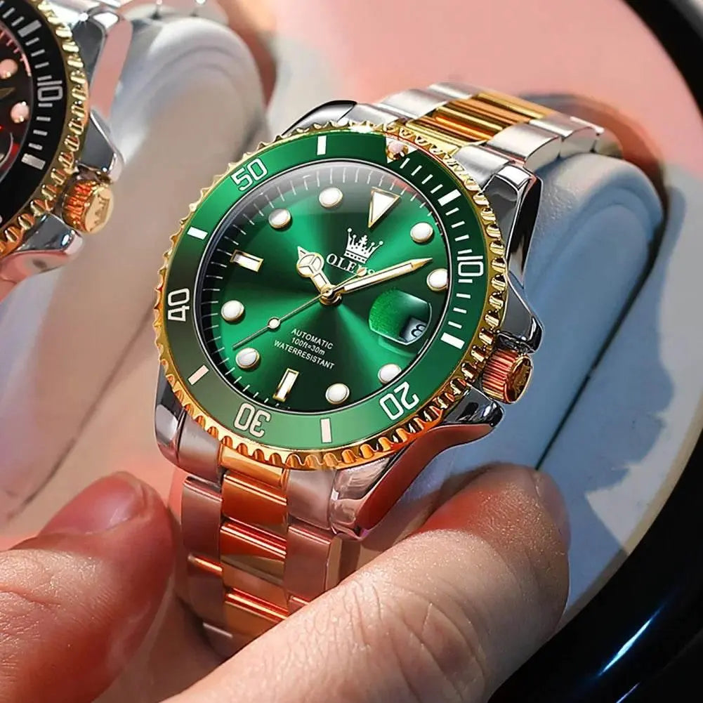 OLEVS Men Automatic Watch Luxury Diving Watch Waterproof Luminous Stainless steel Business Mechanical Watch for Men reloj hombre - ACHETE LTD