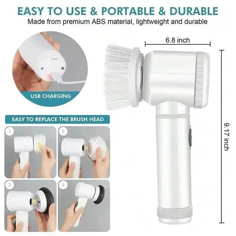 Cordless Electric Spin Scrubber - 5-in-1 Power - ACHETE LTD