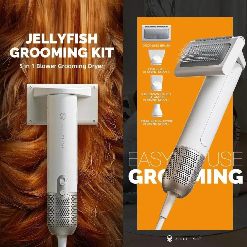 2-in-1 Grooming kit for pet dog hair dryer and professional grooming brush, handheld portable High speed force blower - ACHETE LTD