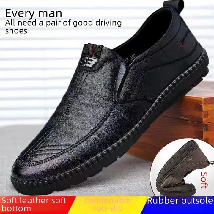 Premium Leather Casual Shoes for Middle-Aged Men - Versatile & Breathable