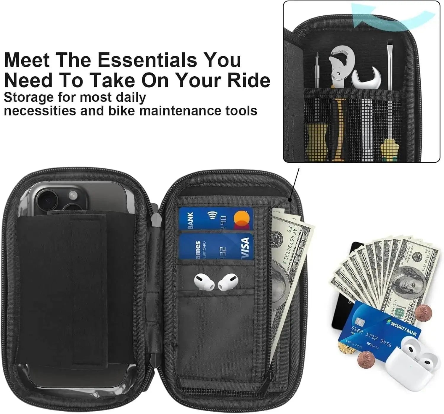 Bike Phone Handlebar Bag Holder Bike Phone Holder Waterproof Bike Bag TPU Touch Screen Handlebar Mount Phone Front Frame Bag - ACHETE LTD