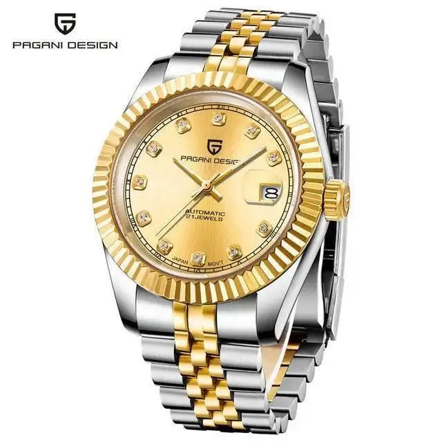 PAGANI DESIGN Men Mechanical Watch Luxury Automatic Watch Sport Stainless Steel 100M Waterproof Watch for Men - ACHETE LTD