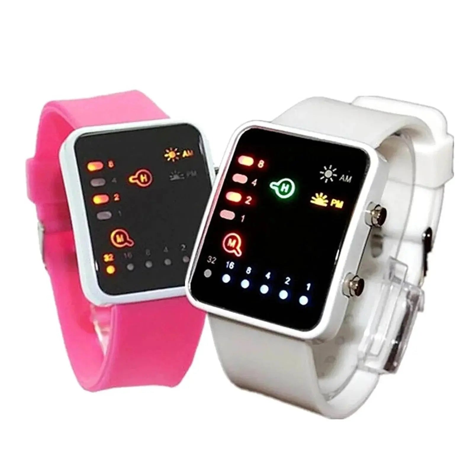 Binary Led Watches Men Watches Fashion Dot Led Digital Electronic Watches Fashion Sports Silicone Watches Couple Watches - ACHETE LTD