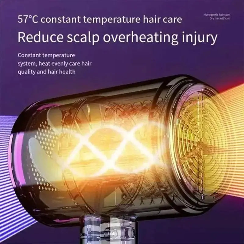 2024 Hair Dryer Professional Salon Colorful Portable Electric negative Ion Professional One Step Brush Blow Hair Dryer - ACHETE LTD