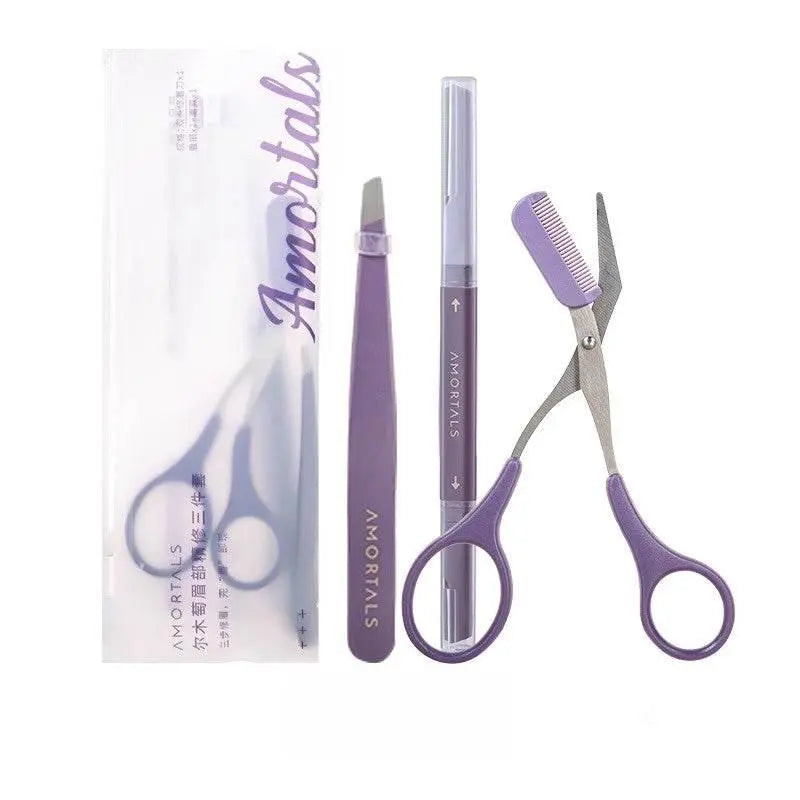 AMORTALS Eye-Brow Knife Double-Headed Eyebrow Scraper Safety Knife Unisex Special Use Repair Plucking Trim Brow Style Face - ACHETE LTD