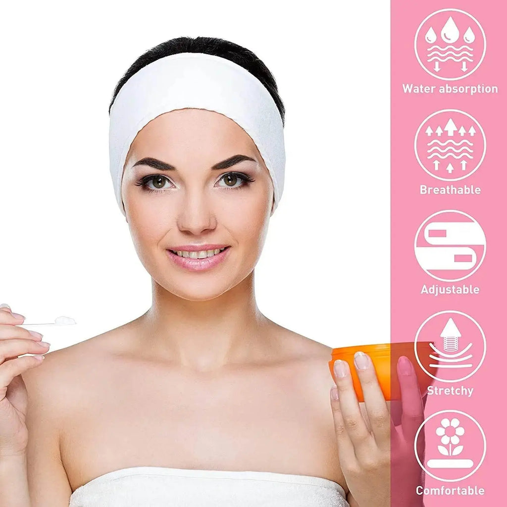 Adjustable Head Band Wide Hairband Yoga Spa Bath Shower Makeup Wash Face Cosmetic Headband for Women Ladies Make Up Accessories - ACHETE LTD