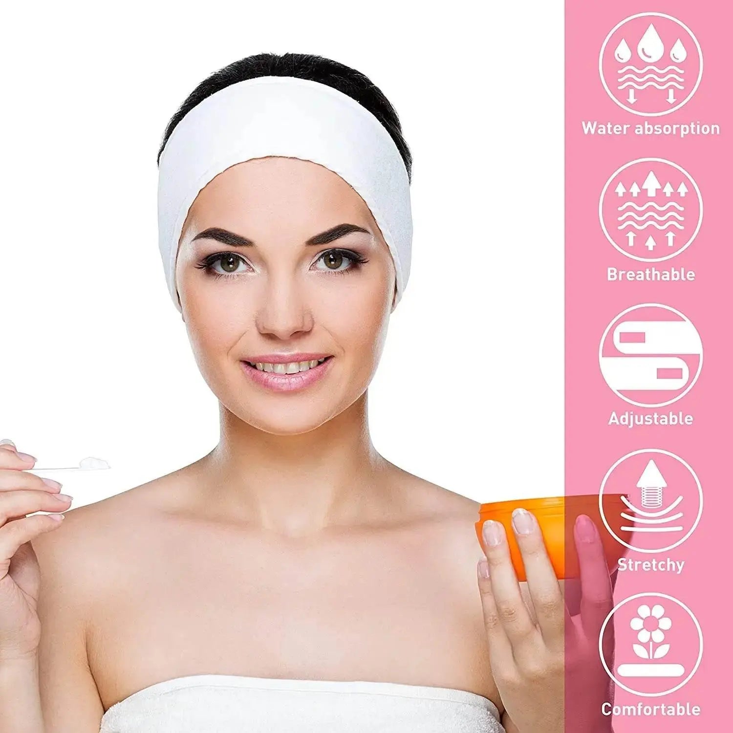 Adjustable Head Band Wide Hairband Yoga Spa Bath Shower Makeup Wash Face Cosmetic Headband for Women Ladies Make Up Accessories - ACHETE LTD