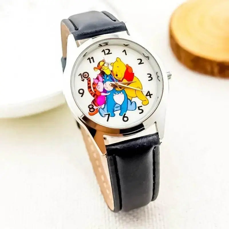 MINISO Disney Children's Watches Winnie Bear Tigger Piggy Pi Jie Yi Er Children's Watch Leather Band Glass Dial Watch - ACHETE LTD