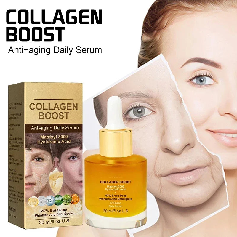 Advanced Collagen Anti Aging Serum - 97% Wrinkle Reduction, Moisturizing, Brightening - 30ml