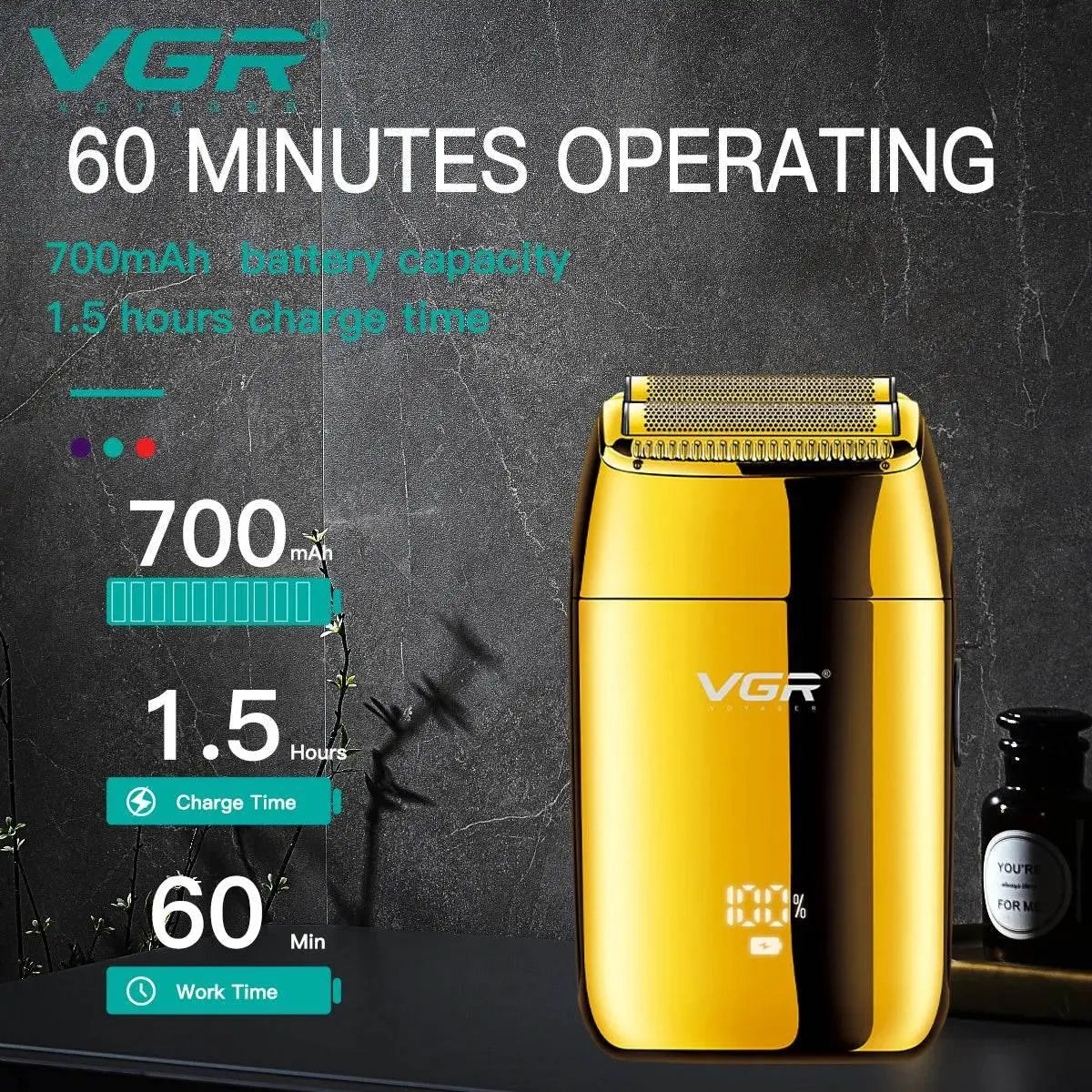 VGR Shaver Electric Shaver Beard Trimmer Beard Shaver Professional Electric Razor Men Beard Cutting Machine Rechargeable V-399 - ACHETE LTD