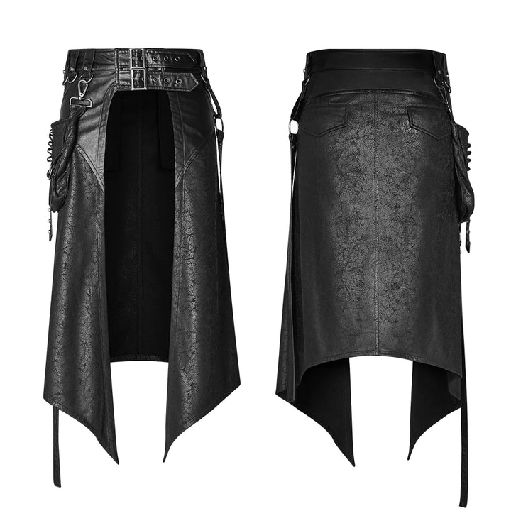 Men's Punk Half Skirt with Removable Pocket - Stage, Party, Club, Cosplay