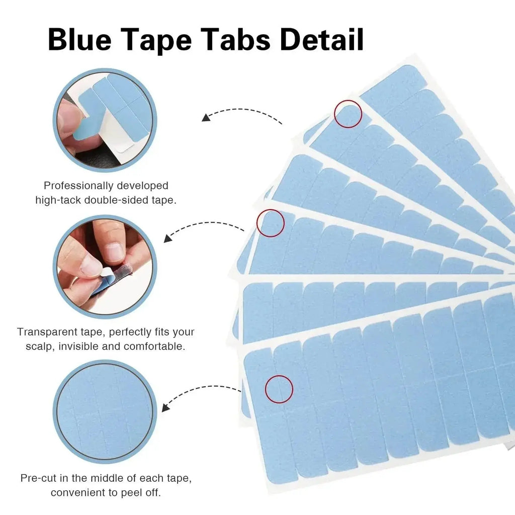 60Pieces Hair Extension Tape Tabs Double Sided Replacement Tape in Hair Extensions Adhesive Hair Extension Tapes Hair Extension - ACHETE LTD