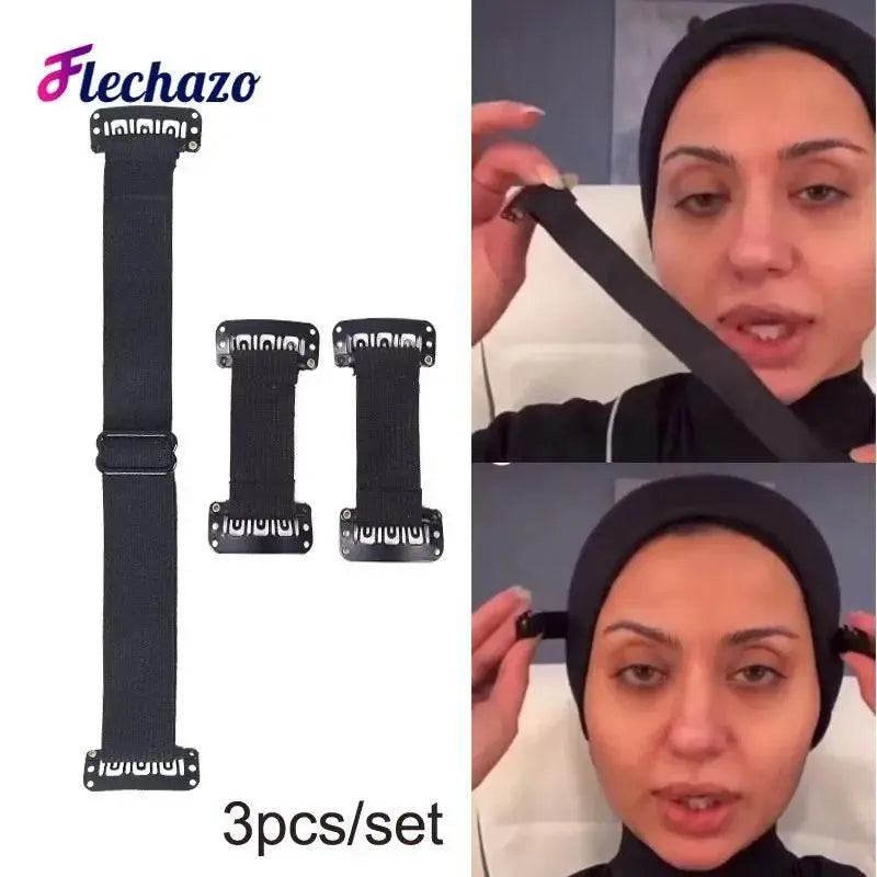 Facelift Stretching Belt Head Bands with Clips Reusable Facial Lifting Bands Stretch Out Strap Adjustable Elastic Band for Hair - ACHETE LTD