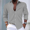 Men's Shirts Summer Shirts Casual Shirts Striped Shirts Button Lapel Black Pink Royal Blue Long Sleeves Holiday Everyday Wear - ACHETE LTD