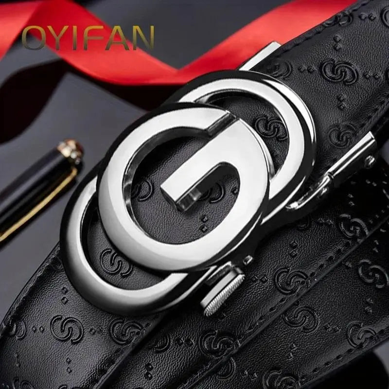 Fashions Men's Belt, Genuine Leather Belt, 3.5cm Automatic Belt with Alloy Buckle, High Quality Belt for Men，luxury belt men - ACHETE LTD