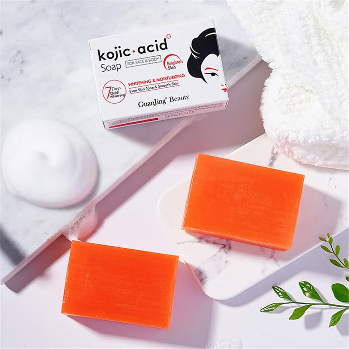 Kojic Acid Skin Care Set 7 Day Whitening Freckle Removing Facial Wash Face Cream Sunscreen Soap Body Cream SkinCare Kit