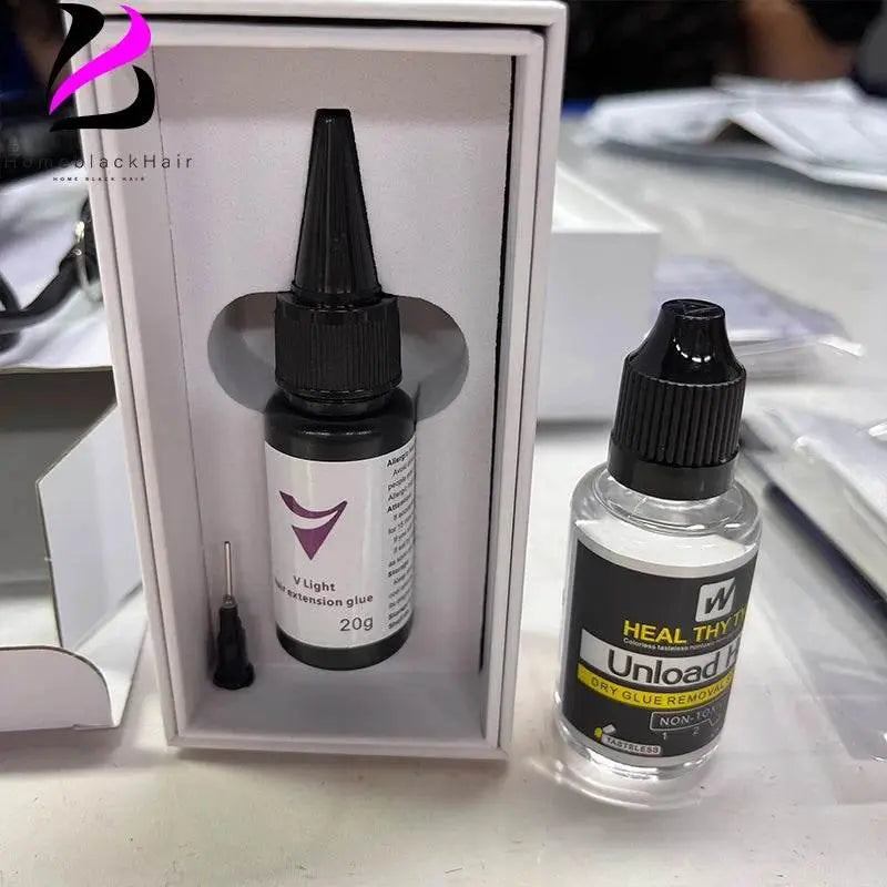 V-Light Technology Hair Extension Machine white Hair Extension Tools Kit Set with V light Hair extension glue - ACHETE LTD
