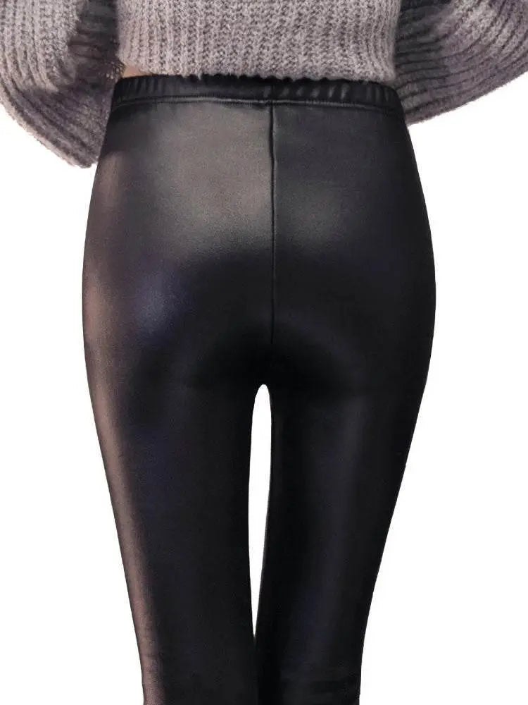 CUHAKCI Winter Pants For Women Thickening Black Leather Boots Leggings Skinny Pants Winter Warm Women's Trousers High Quality - ACHETE LTD