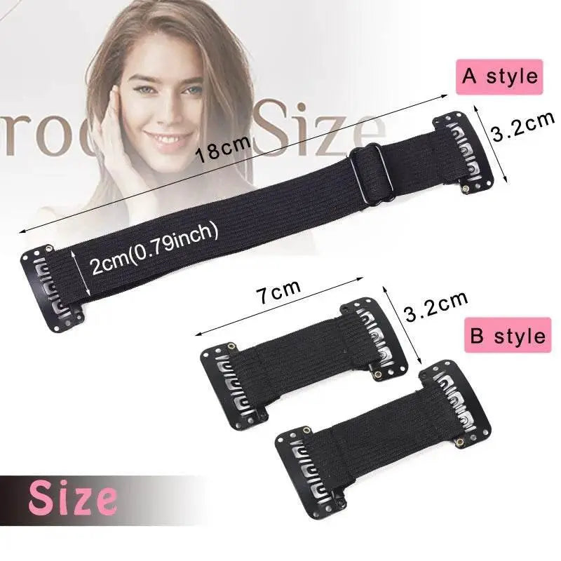 Facelift Stretching Belt Head Bands with Clips Reusable Facial Lifting Bands Stretch Out Strap Adjustable Elastic Band for Hair - ACHETE LTD
