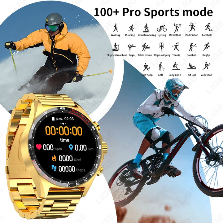 2024 GPS Smart Watch for Men - Bluetooth Call, Health Monitoring, IP68 Waterproof - Outdoor Sports, Compass