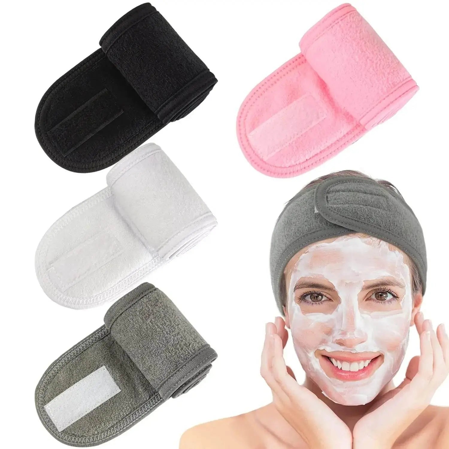 Adjustable Head Band Wide Hairband Yoga Spa Bath Shower Makeup Wash Face Cosmetic Headband for Women Ladies Make Up Accessories - ACHETE LTD