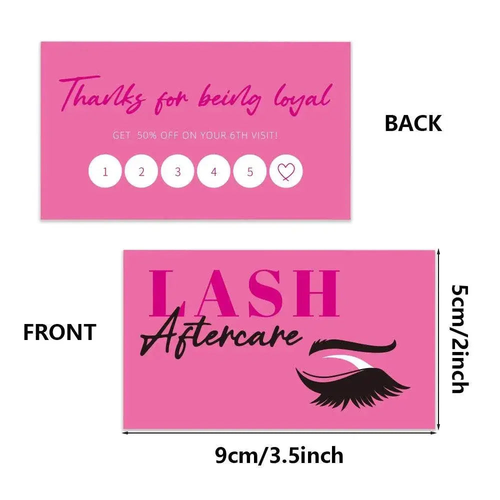 50pcs Shining Eyelash Business Card Lash Extension Aftercare Card Lash Loyalty Discount Cards Beauty Studio Loyalty Cards - ACHETE LTD
