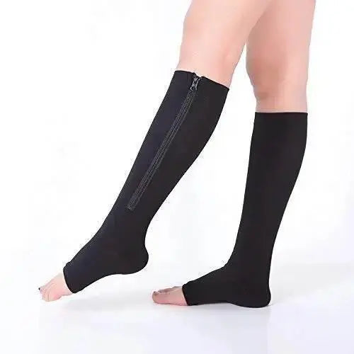 Compression Socks Running Sports Socks Hiking Men Women Knee High Zipper Socks Anti-Fatigue Compression Socks Stretchy Sox - ACHETE LTD