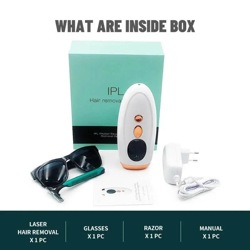 Laser Epilator 999900 Flashes Bikini Trimmer Permanent LED Facial IPL Hair Remover for ladies Men Drop shipping - ACHETE LTD