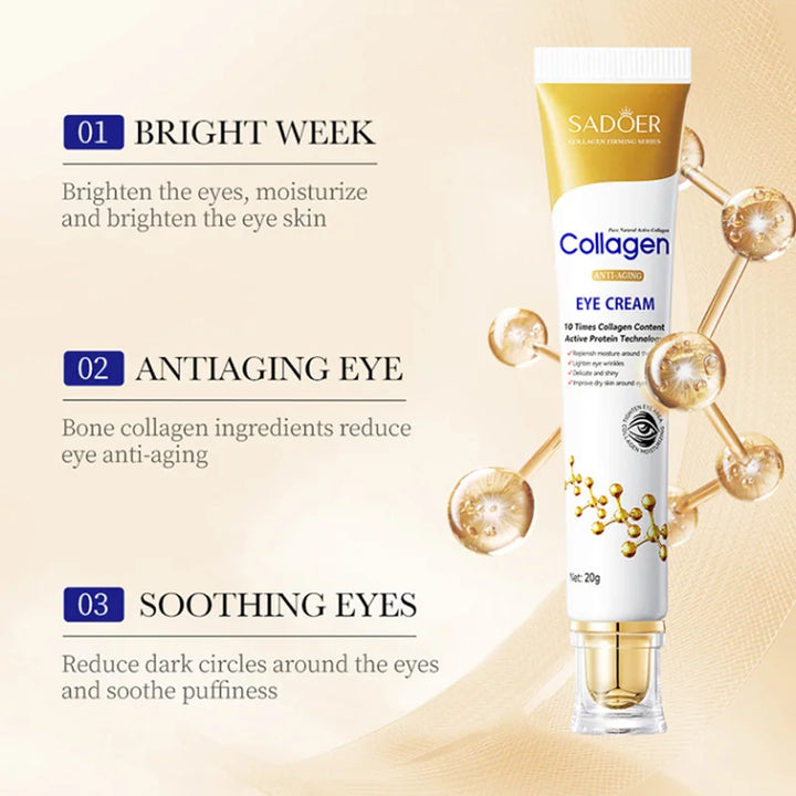 Instant Anti Wrinkle Eye Cream Collagen Fade Brighten Dark Circle Remove Eye Bag Puffiness Lift Firm Fine Line Korean Skin Care