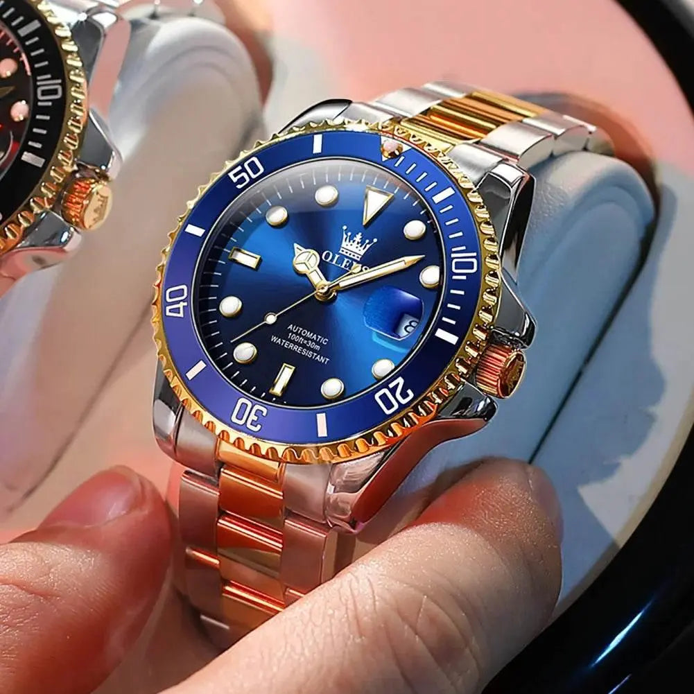 OLEVS Men Automatic Watch Luxury Diving Watch Waterproof Luminous Stainless steel Business Mechanical Watch for Men reloj hombre - ACHETE LTD