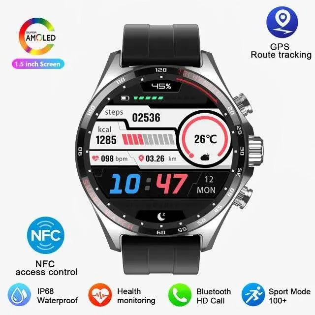 2024 Smart Watch SK27 Men BluetoothCall Compass NFC AI Voice 400mAh BigBattery Fitness Sports Smartwatch For Android IOS XIAOMI - ACHETE LTD