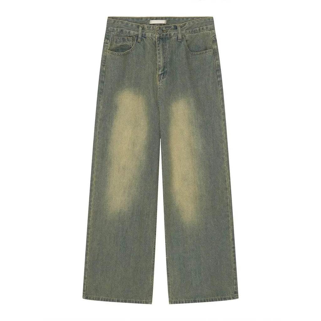 IEFB Vintage Gradient Baggy Jean Trousers Trend Men's Fashion Distressed Y2k Style Personality Wide Leg Casual Denim Pant 9C1149 - ACHETE LTD