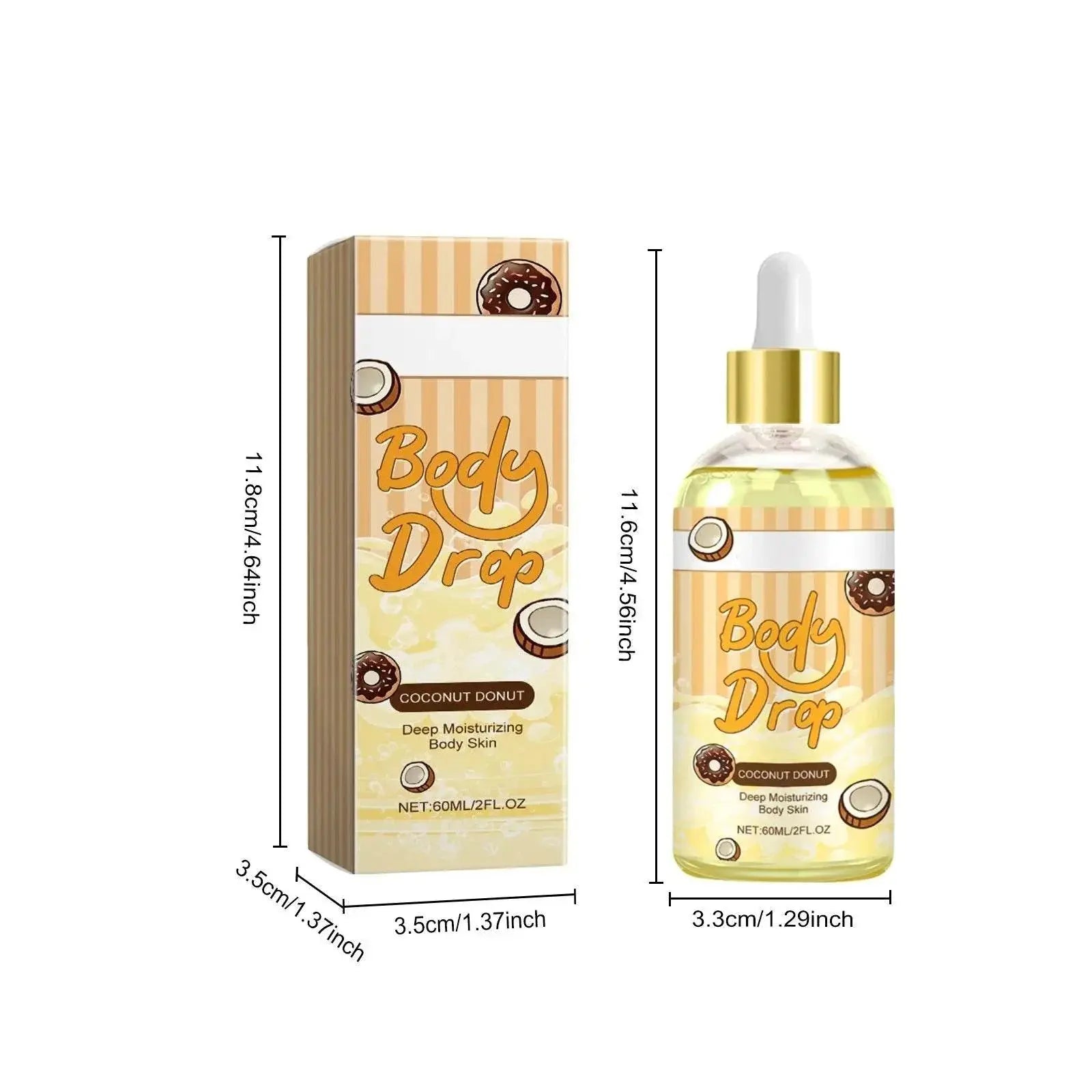 Body Juice Oil Donut Scent, Serum Oil Massage Oil For Moisturizing Skin, Daily Skin Care（60ml） - ACHETE LTD
