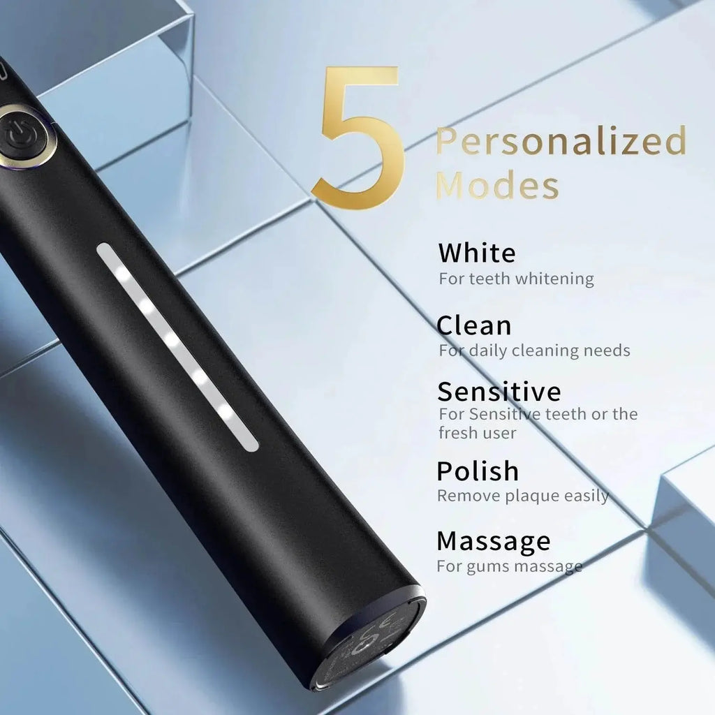 SEAGO Couple Rechargeable Electric Toothbrush Sonic Tooth Brush Travel Box Ultrasonic Replace 8 Brush Heads - ACHETE LTD
